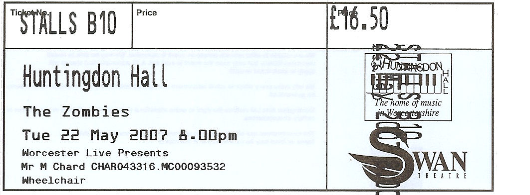 THE ZOMBIES Ticket